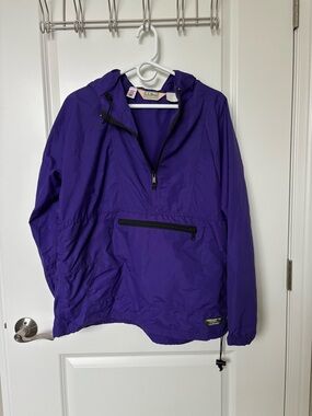 L.L. Bean Purple Hooded Anorak Windbreaker